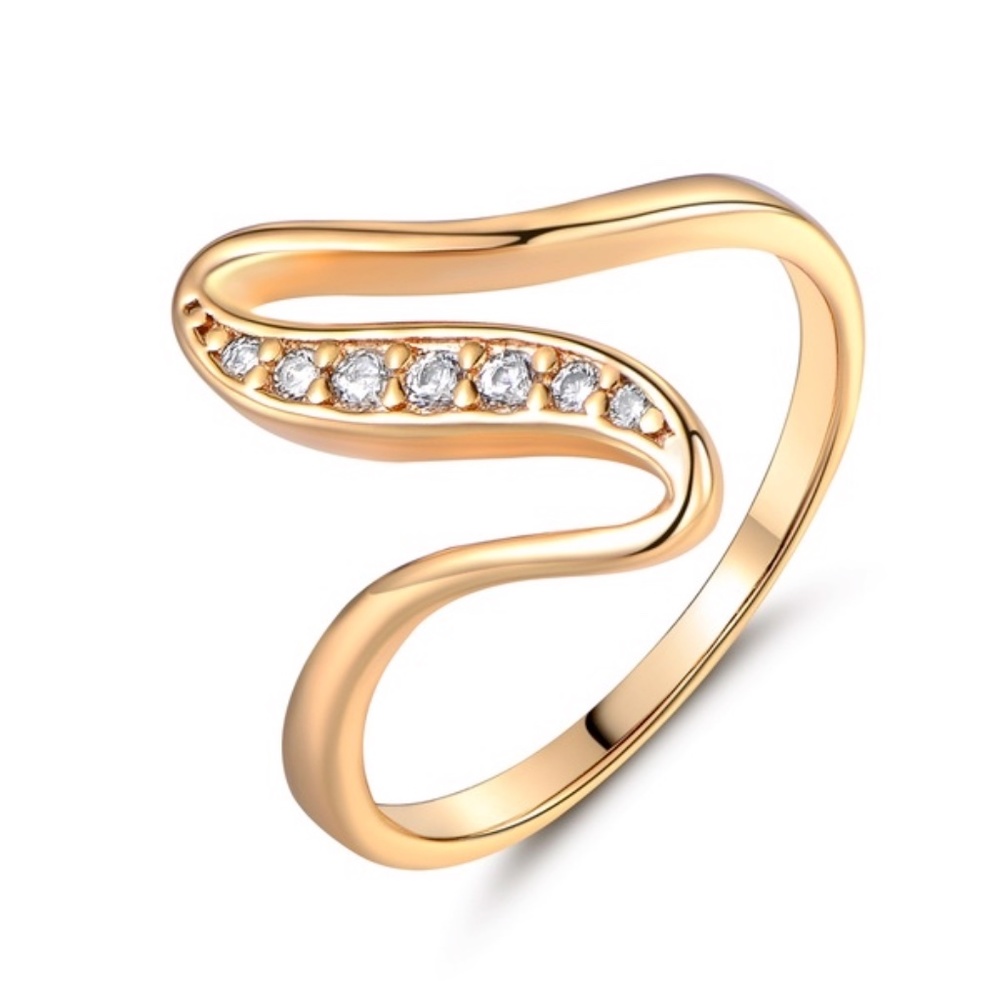 Lady Ring 9 "S" Shape Rhinestone TRENDING JEWELRY - Picture 2 of 5